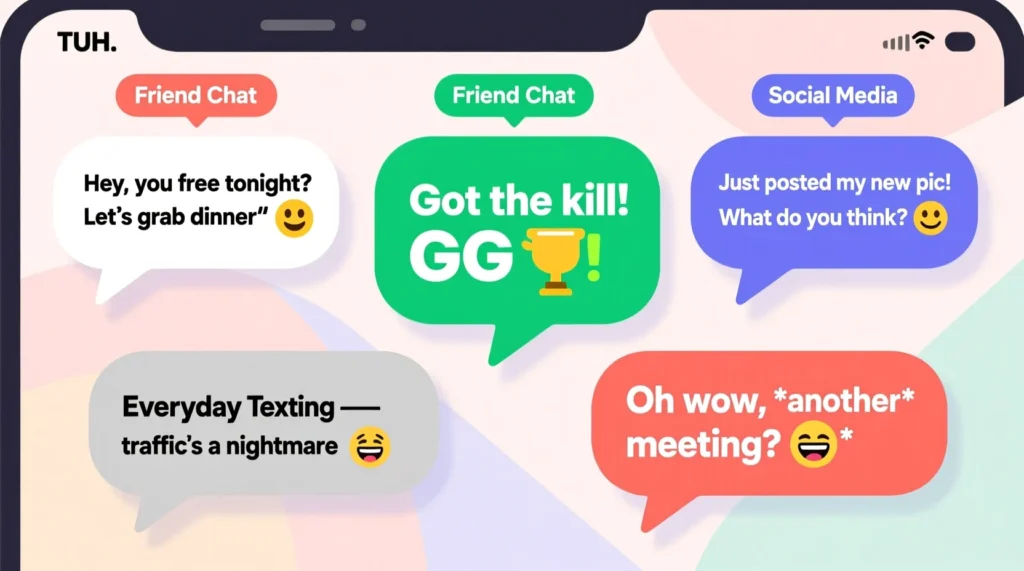 Examples of TUH in Conversation