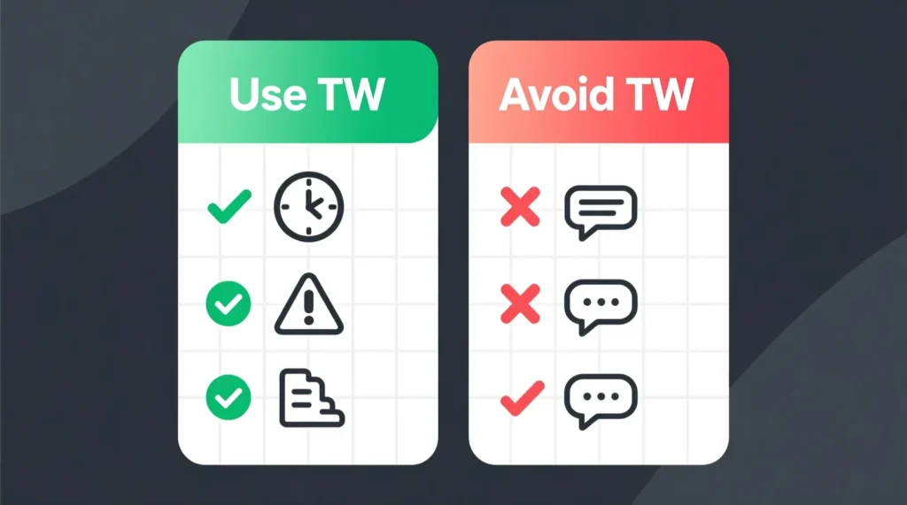 When to Use and Not Use TW