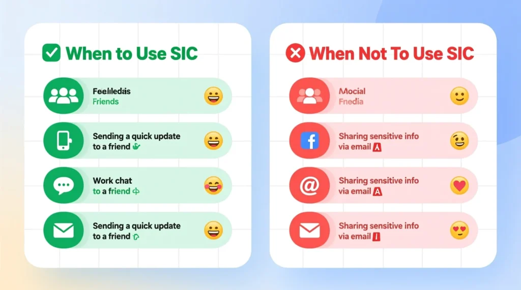 When to Use and When Not to Use SIC