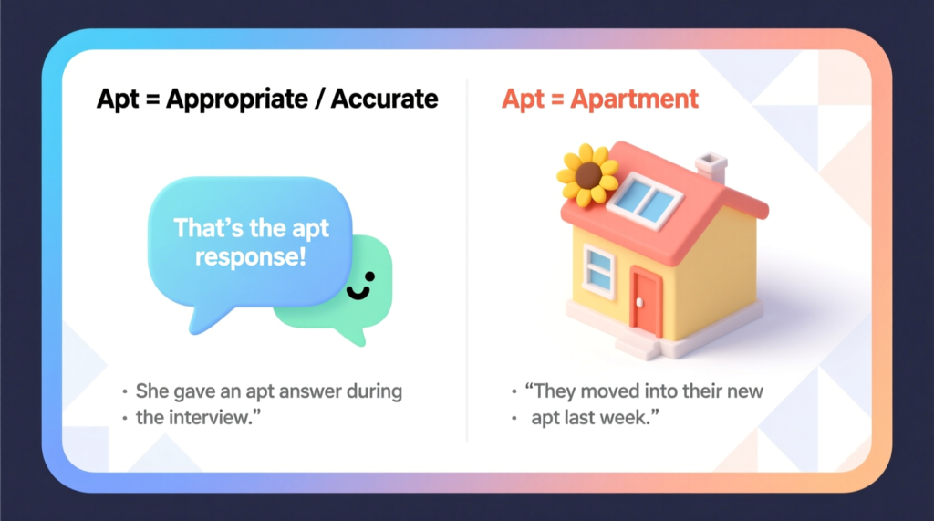 Does Apt Mean Apartment in Text