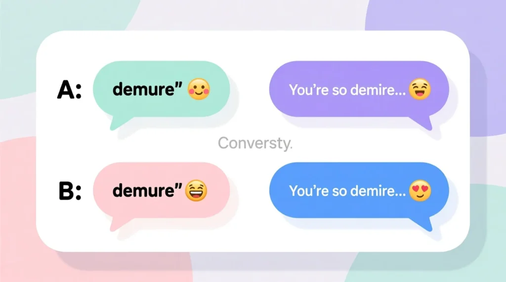 Examples of Demure in Conversation