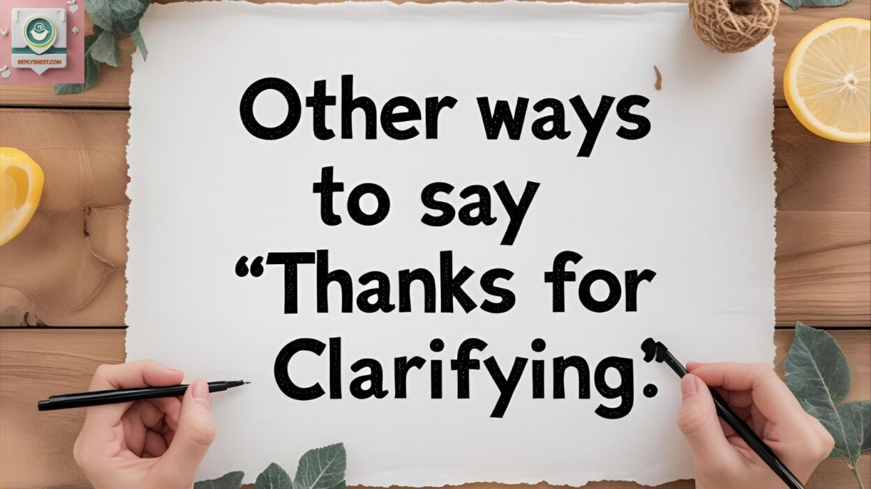 Other Ways To Say “Thanks for Clarifying”